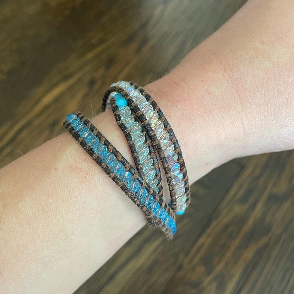 Chan Luu Crystal Turquoise Wrap Bracelet